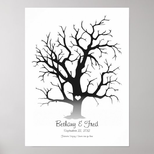 Poster Arbre d'empreintes digitales 12"x16" (Devant)