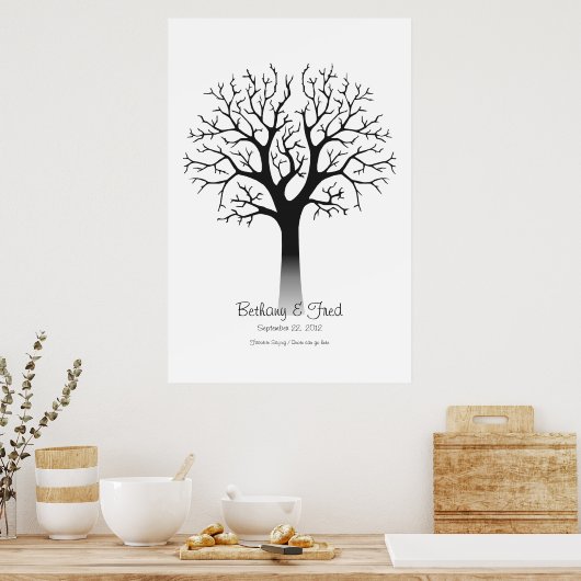 Poster Arbre d'empreintes digitales 24"x36" (Cuisine)