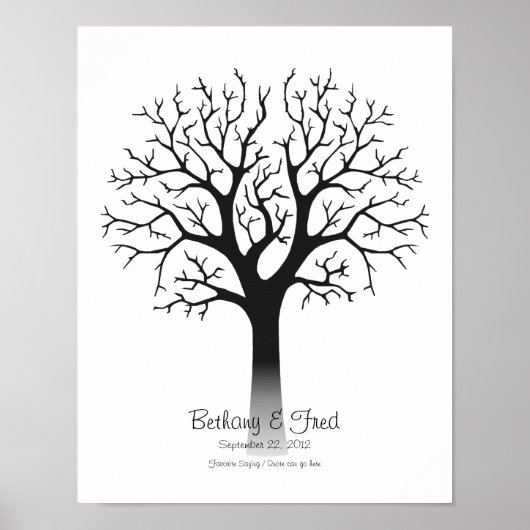 Poster Arbre d'empreintes digitales 28x35,5 cm (Devant)