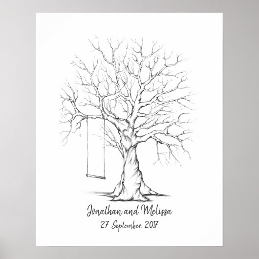 Poster Arbre d'empreintes digitales, Arbre d'empreintes d (Devant)