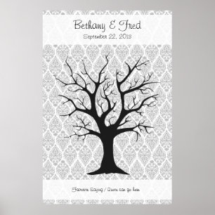 Poster Arbre d'empreintes digitales C avec Damas - 40"x60