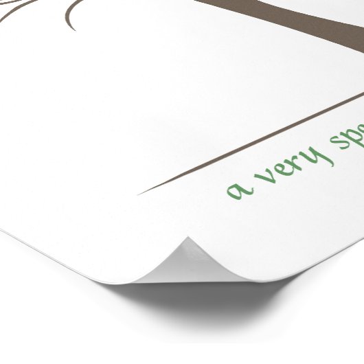 Poster Arbre d'empreintes digitales pour bébé - Vert (Coin)