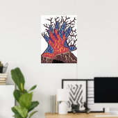Poster Arbre d'hiver Abstrait plein de feu et d'eau (Bureau à domicile)