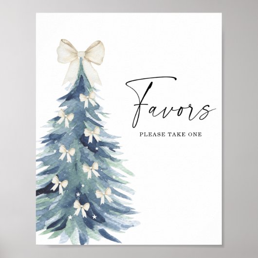 Poster Arbre d'hiver avec rubans Faveurs (Devant)