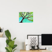 Poster Arbre d'hiver dans les tons verts (Bureau à domicile)