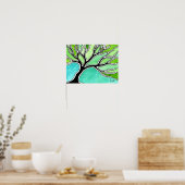 Poster Arbre d'hiver dans les tons verts (Cuisine)