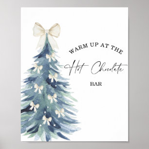 Poster Arbre d'hiver Réchauffez-vous au bar Chocolat Chau