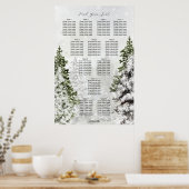 Poster arbre d'hiver rustique neige carte mariage (Cuisine)