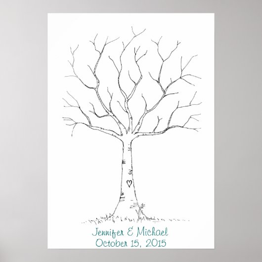 Poster Arbre d'impression des doigts (2) (Devant)