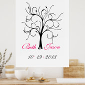 Poster Arbre d'impression du doigt mariage (Cuisine)