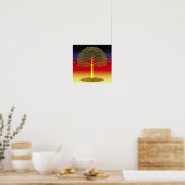 Poster Arbre d'or au coucher du soleil (Cuisine)