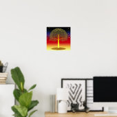 Poster Arbre d'or au coucher du soleil (Bureau à domicile)
