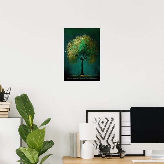 Poster Arbre doré (Bureau à domicile)
