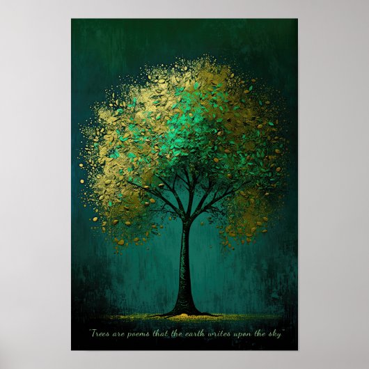Poster Arbre doré (Devant)