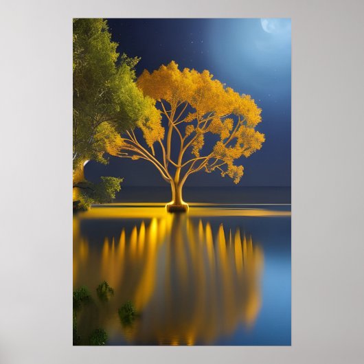 Poster Arbre doré (Devant)