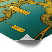 Poster Arbre doré de prospérité et d'abondance Hokusai (Coin)