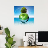 Poster Arbre du monde - concept écologique (Bureau à domicile)
