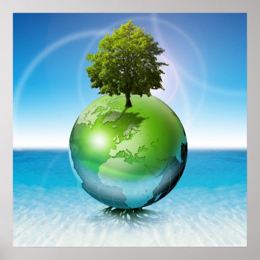 Poster Arbre du monde - concept écologique (Devant)