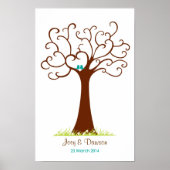 Poster Arbre empreintes mariage - Heartastic (Blanc) (Devant)