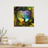 Poster Arbre En Forme De Coeur De L'Ornement De Vie (Cuisine)