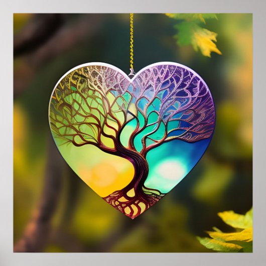 Poster Arbre En Forme De Coeur De L'Ornement De Vie (Devant)