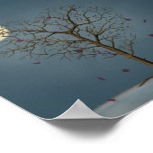 Poster Arbre en forme de coeur mélancolique sous la Plein (Coin)