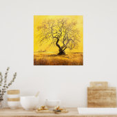 Poster Arbre en lumière d'or (Cuisine)
