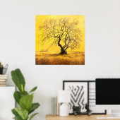 Poster Arbre en lumière d'or (Bureau à domicile)
