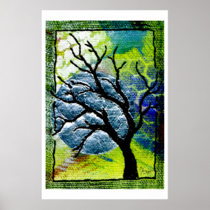 Poster Arbre et fibre de lune