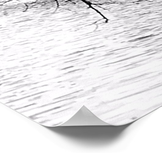 Poster Arbre et fontaine (Coin)