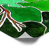 Poster Arbre et Lune sur toile - Vert (Coin)