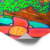 Poster Arbre exotique Grenouille Tropical Rainforest Folk (Coin)