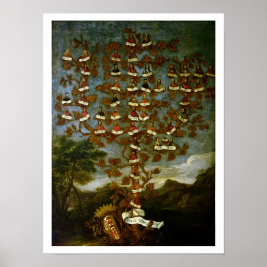 Poster Arbre familial de la famille Cornaro (Devant)