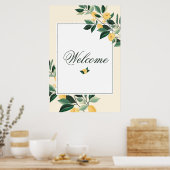 Poster Arbre Fleur Floraison de Citron Élégante Bienvenue (Cuisine)