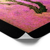 Poster ARBRE FLEURI DE PRINTEMPS OISEAU ET FLEUR Rose Fuc (Coin)