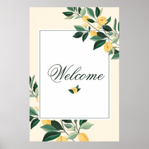Poster Arbre Fleurissant Floral Élégant à Fleur de Citron