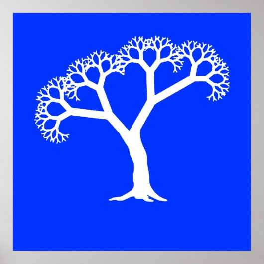 Poster Arbre fractal blanc (Devant)