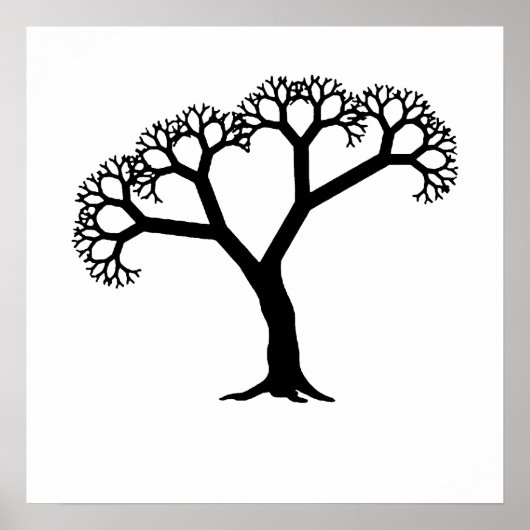 Poster Arbre fractal noir (Devant)