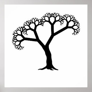 Poster Arbre fractal noir