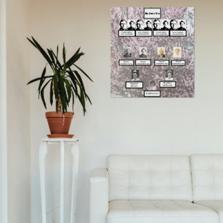 Poster Arbre généalogique de la famille des fleurs de pru