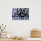 Poster Arbre gris de Mondrian (Cuisine)