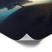 Poster Arbre Lone Sous La Nuit Étoile (Coin)