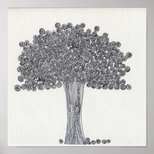 Poster Arbre lunaire - Vous voyez des oiseaux ? (Devant)