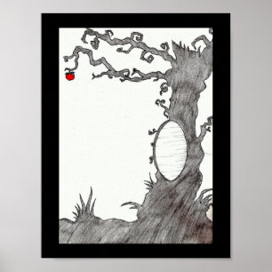 Poster Arbre magique du blanc de neige