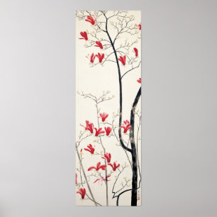 Poster Arbre Magnolia par Kobayashi Kokei, Nature Vintage