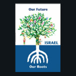 Poster Arbre Menorah<br><div class="desc">L'arbre représente le peuple d'Israël, enraciné dans la tradition juive, représenté par la menorah et l'avenir optimiste est façonné par la sagesse, la tradition et la mémoire.</div>