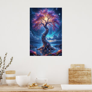 Poster Arbre mystique de la vie et Jardin céleste