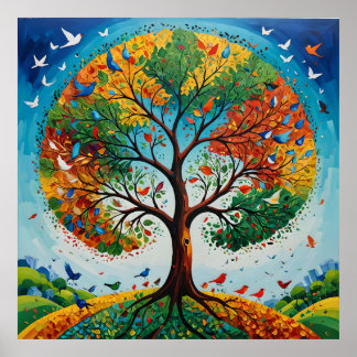 Poster Arbre mythique des saisons - Gond Art