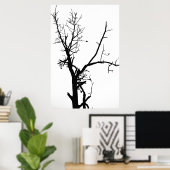 Poster Arbre noir et blanc (Bureau à domicile)