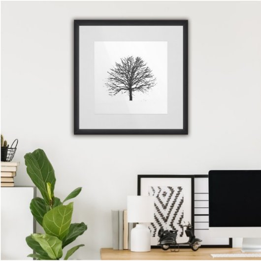 Poster Arbre noir sans feutre Lone en hiver